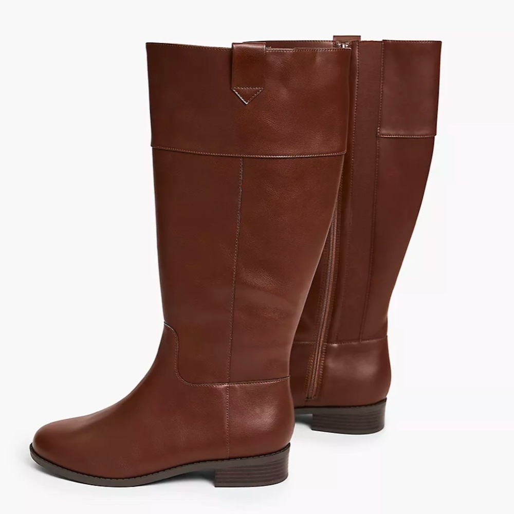 12W Lane Bryant Wide Calf Tall Classic Riding Boot (Brown)